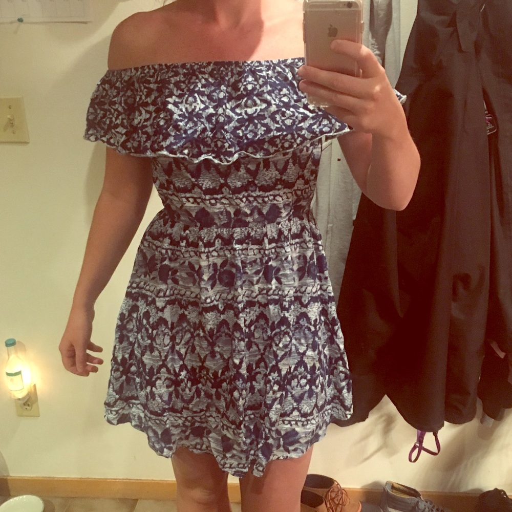 A&F Blue offshoulder dress